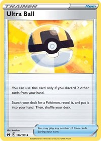 Ultra Ball 146/159 Crown Zenith Reverse Holo Pokémon card