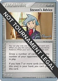 Steven's Advice - 2008 (Jason Klaczynski) 83/108 World Championship Decks Pokémon card