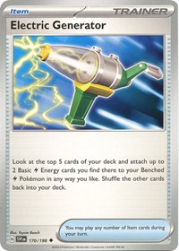 Electric Generator 170/198 Scarlet & Violet Base Set Reverse Holo Pokémon card
