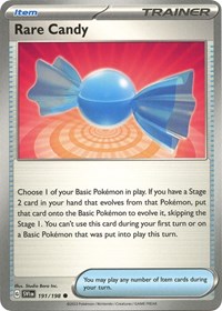 Rare Candy 191/198 Scarlet & Violet Base Set Reverse Holo Pokémon card