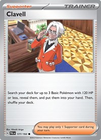 Clavell 177/193 Paldea Evolved Reverse Holo Pokémon card