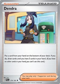 Dendra 179/193 Paldea Evolved Reverse Holo Pokémon card