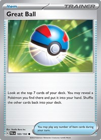Great Ball 183/193 Paldea Evolved Reverse Holo Pokémon card