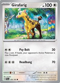 Girafarig 154/193 · Reverse Holo