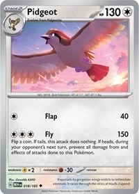 Pidgeot 018/165 · Reverse Holo