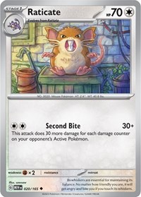 Raticate 020/165 · Reverse Holo