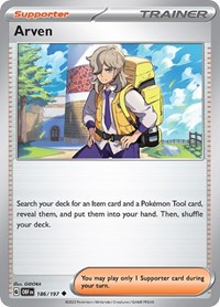 Arven 186/197 Obsidian Flames Reverse Holo Pokémon card