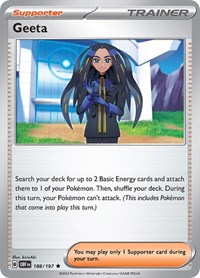 Geeta 188/197 Obsidian Flames Reverse Holo Pokémon card