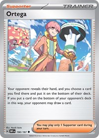 Ortega 190/197 Obsidian Flames Reverse Holo Pokémon card