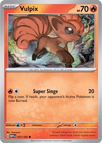 Vulpix 037/165 · Reverse Holo