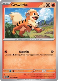 Growlithe 058/165 · Reverse Holo