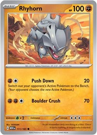 Rhyhorn 111/165 · Reverse Holo