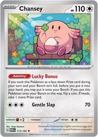 Chansey 113/165 · Reverse Holo