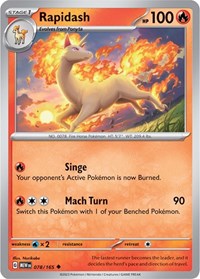Rapidash 078/165 · Reverse Holo