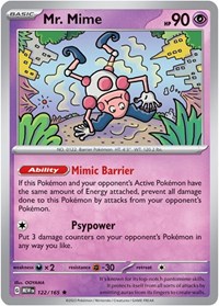 Mr. Mime 122/165 · Reverse Holo