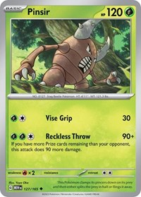 Pinsir 127/165 · Reverse Holo