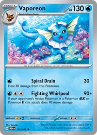 Vaporeon 134/165 · Reverse Holo