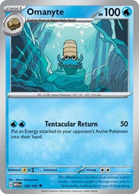 Omanyte 138/165 · Reverse Holo