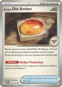Antique Old Amber 154/165 Scarlet & Violet 151 Reverse Holo Pokémon card