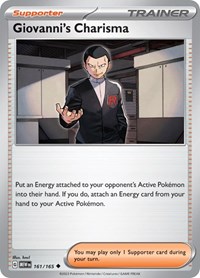 Giovanni's Charisma 161/165 Scarlet & Violet 151 Reverse Holo Pokémon card