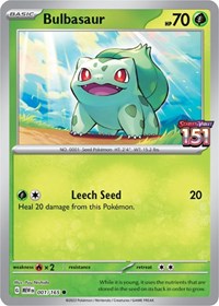 Bulbasaur (Best Buy Exclusive) 001/165 · Reverse Holo