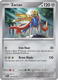 Zacian 136/182 · Reverse Holo