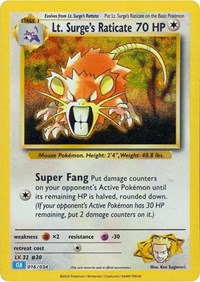 Lt. Surge's Raticate 016/034