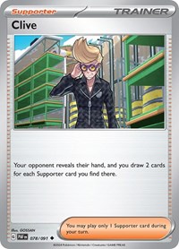 Clive 078/091 Paldean Fates Reverse Holo Pokémon card