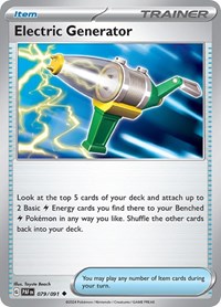 Electric Generator 079/091 Paldean Fates Reverse Holo Pokémon card