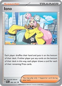 Iono 080/091 Paldean Fates Reverse Holo Pokémon card