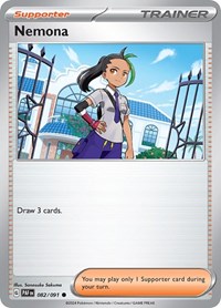 Nemona 082/091 Paldean Fates Reverse Holo Pokémon card
