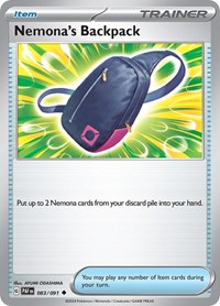 Nemona's Backpack 083/091 Paldean Fates Reverse Holo Pokémon card