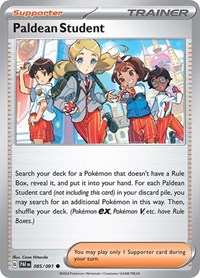 Paldean Student 085/091 Paldean Fates Reverse Holo Pokémon card