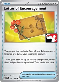 Letter of Encouragement 189/197 Prize Pack Series Cards Pokémon card