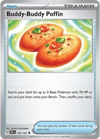 Buddy-Buddy Poffin 144/162 Temporal Forces Reverse Holo Pokémon card