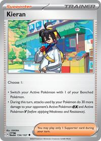 Kieran 154/167 Twilight Masquerade Reverse Holo Pokémon card