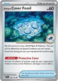 Antique Cover Fossil 129/142 Stellar Crown Reverse Holo Pokémon card