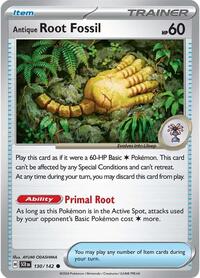 Antique Root Fossil 130/142 Stellar Crown Reverse Holo Pokémon card