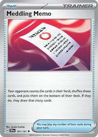 Meddling Memo 181/191 Surging Sparks Reverse Holo Pokémon card