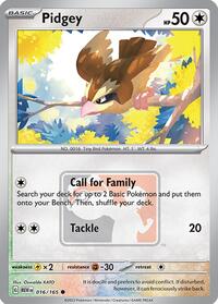 Pidgey (League Promo) 016/165 · Reverse Holo