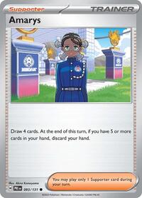 Amarys 093/131 Prismatic Evolutions Reverse Holo Pokémon card