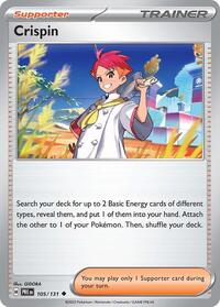Crispin 105/131 Prismatic Evolutions Reverse Holo Pokémon card