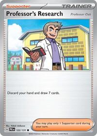 Professor's Research [Professor Oak] 122/131 Prismatic Evolutions Reverse Holo Pokémon card