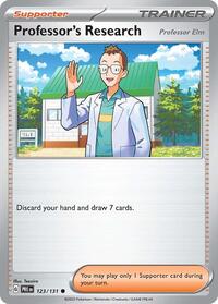 Professor's Research [Professor Elm] 123/131 Prismatic Evolutions Reverse Holo Pokémon card