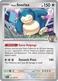 Hop's Snorlax 117/159 · Reverse Holo