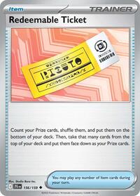 Redeemable Ticket 156/159 Journey Together Reverse Holo Pokémon card