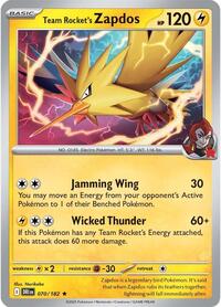 Team Rocket's Zapdos 070/182 · Reverse Holo