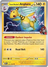 Team Rocket's Ampharos 074/182 · Reverse Holo