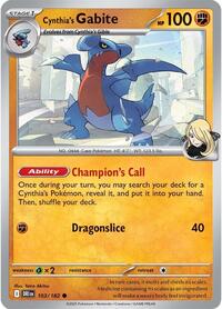 Cynthia's Gabite 103/182 · Reverse Holo