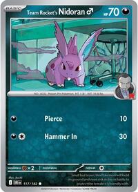 Team Rocket's Nidoran M 117/182 · Reverse Holo